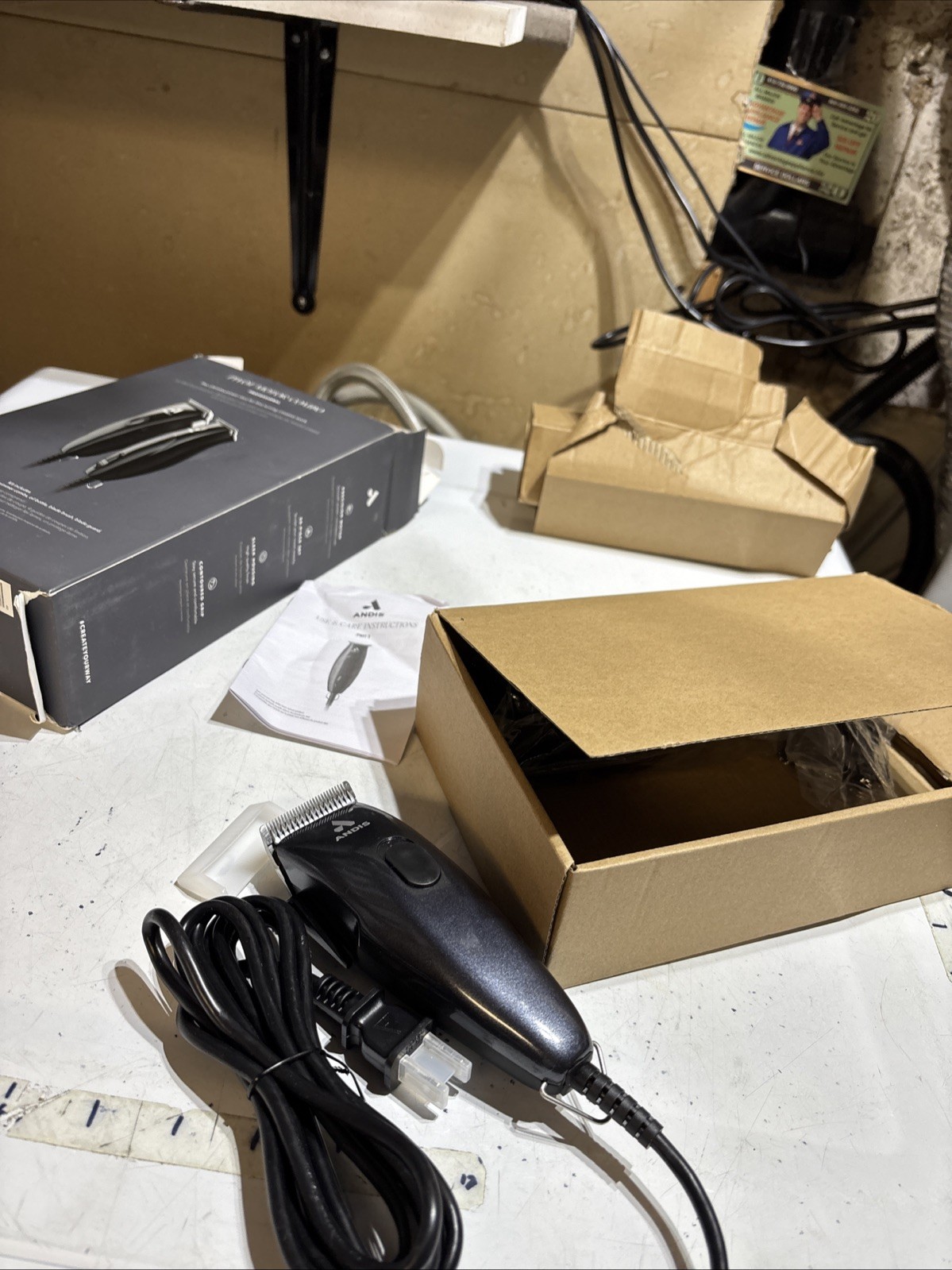 Andis Professional Pivot Motor Combo Clipper Trimmer Barber Salon Set 24810 Read