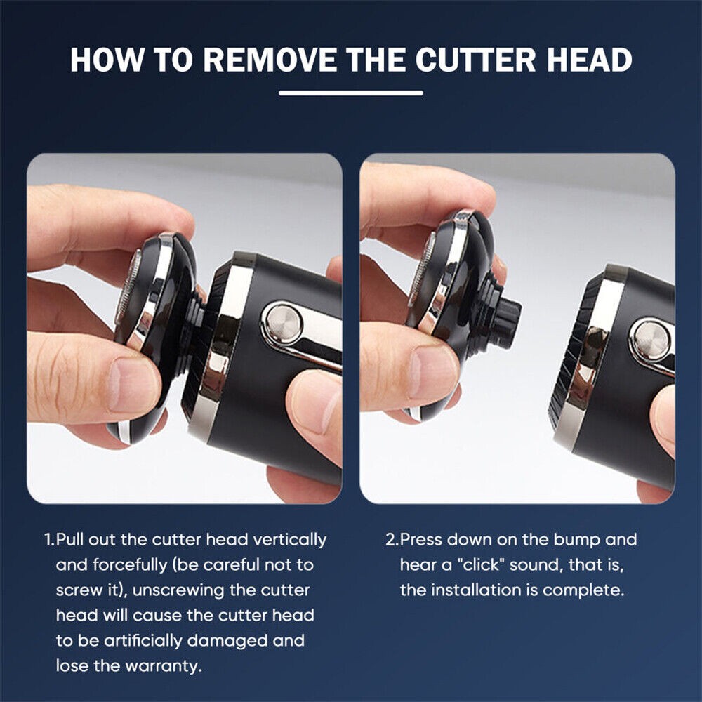 4D Rotary Electric Shaver Rechargeable Bald Head Shaver Beard Trimmer Wet & Dry