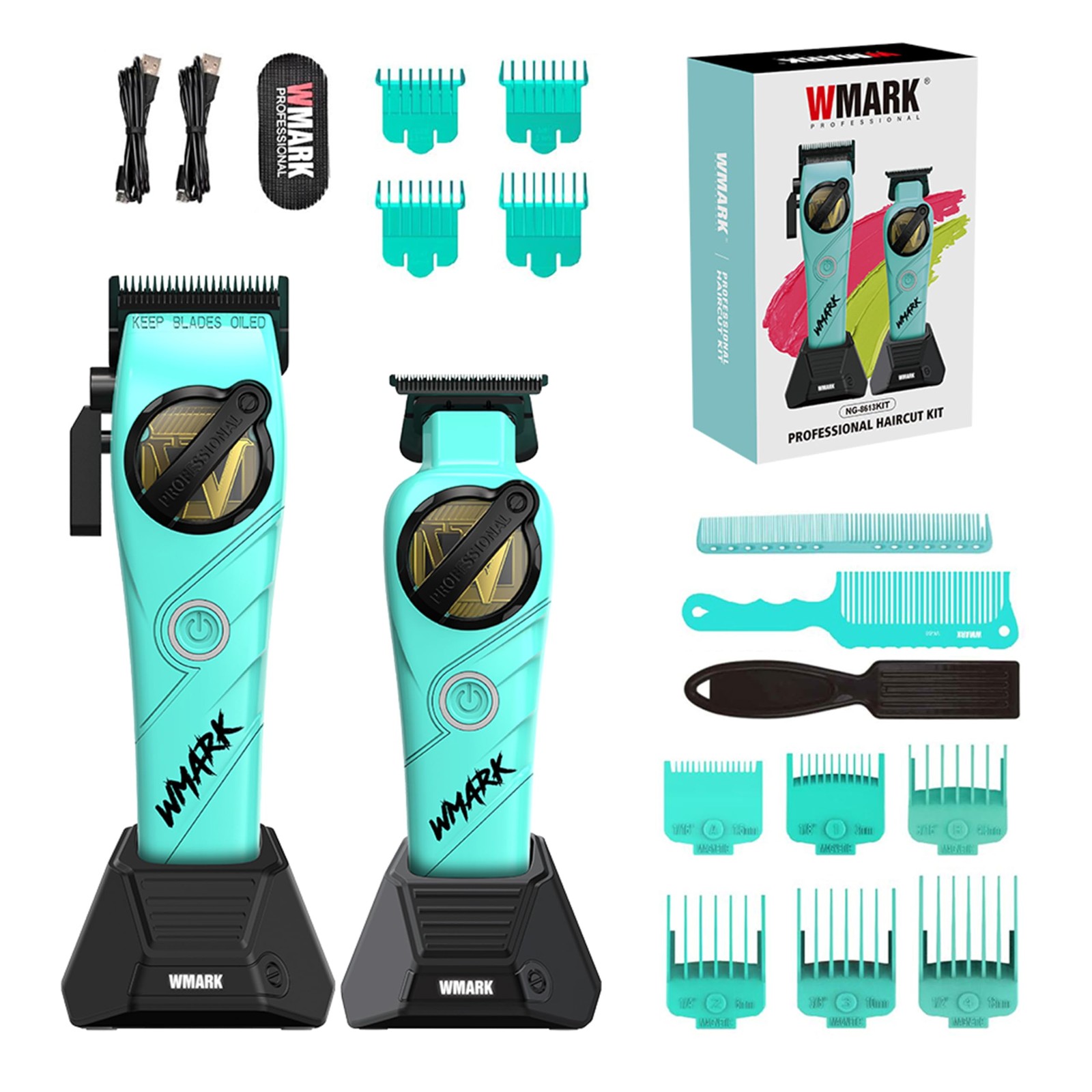 Professional 2-Piece Haircut Kit for Barber – High-Speed Clipper (7500/8500rpm)