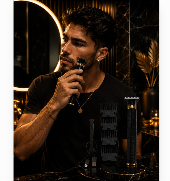 Vintage T9 Barbeador Black Gold Beard Hair Trimmer Cutter Machine for Men