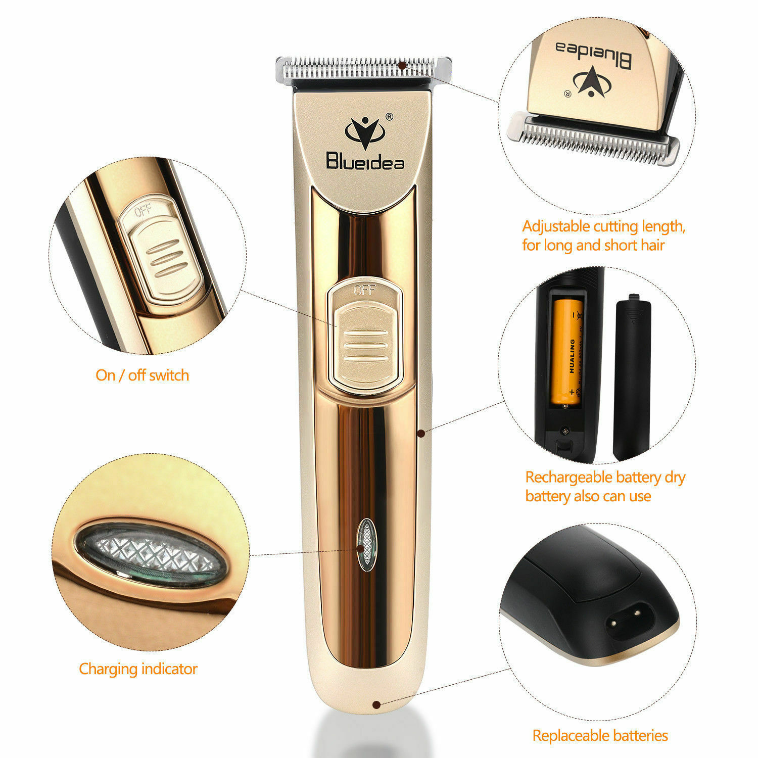 Rechargeable Electric Men Hair Clipper Shaver Trimmer Razor haircut Grooming Kit