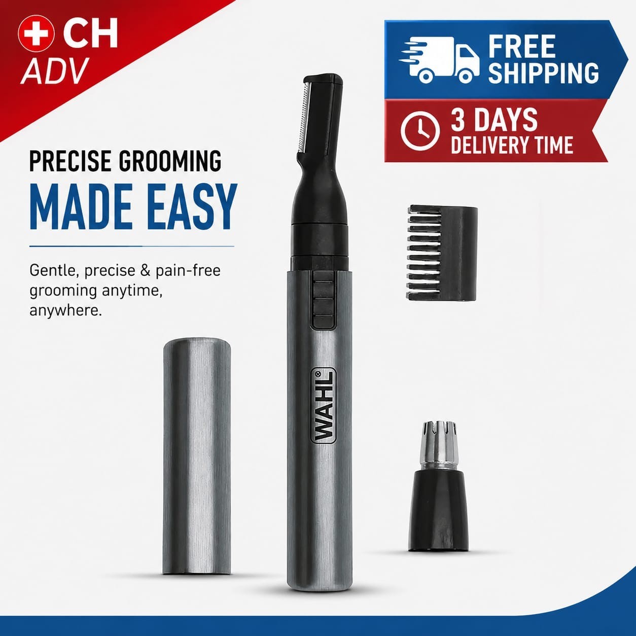 Wahl Nose Ear Trimmer Neck Hair Beard Eyebrow Groomer Clippers Micro Personal