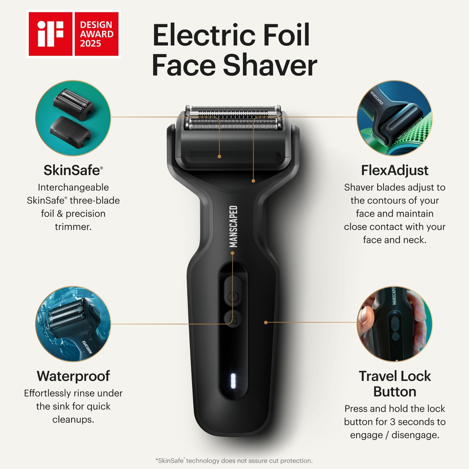 MANSCAPED® The Chairman™ PLUS Men’s Foil Face Shaver -Two Interchangeable Blades
