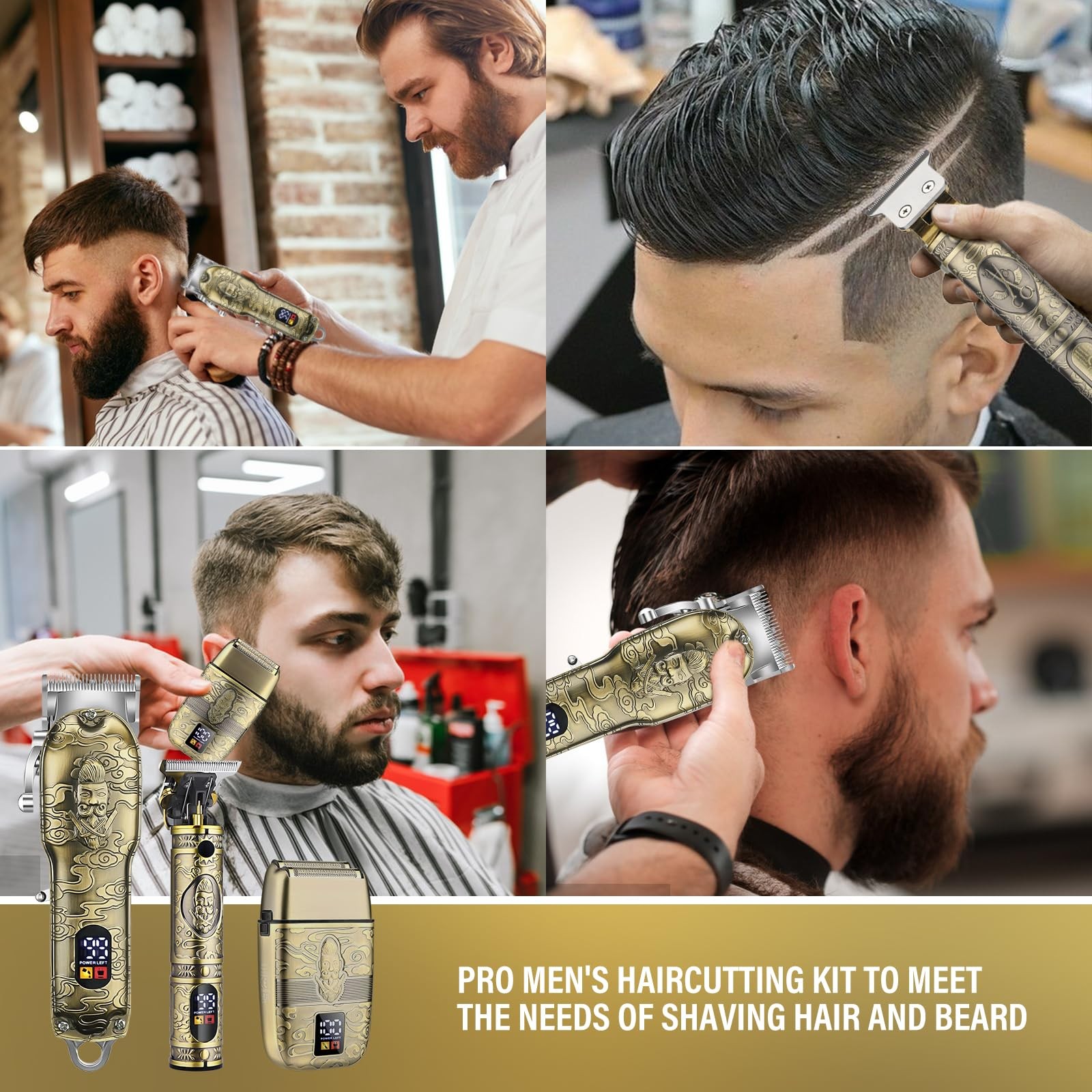 GSKY Professional Hair Clippers for Men Cordless,Clippers and Grooming Set，