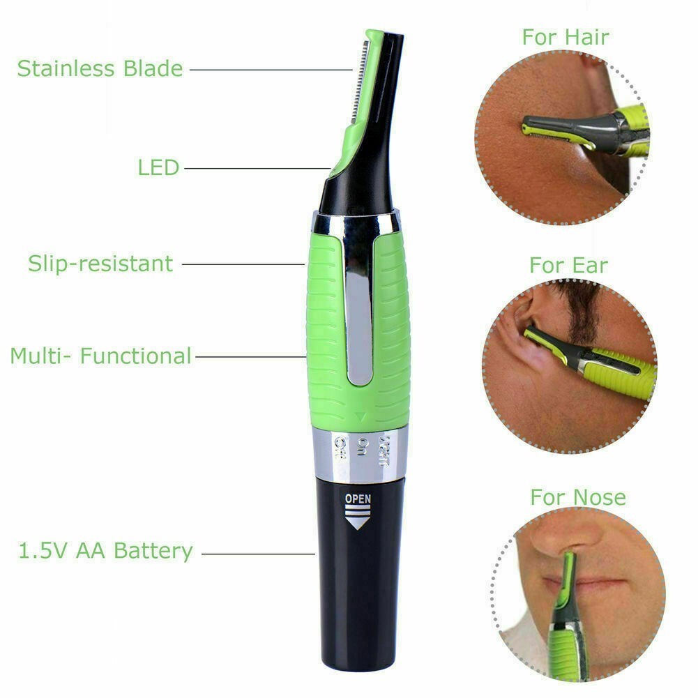 Men’s Nose Ear Face Neck Eyebrow Hair Mustache Beard Trimmer Shaver Clipper US