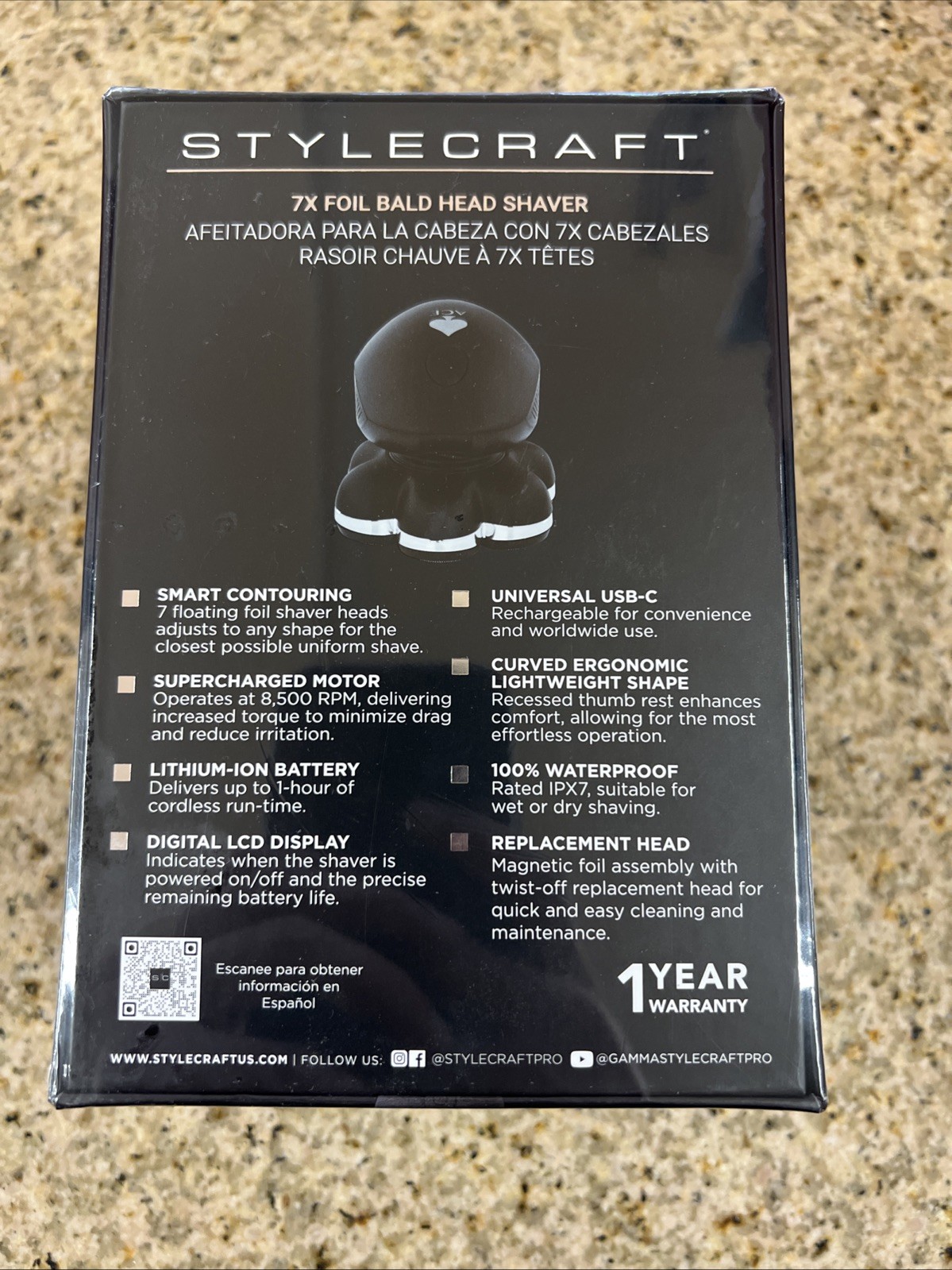 StyleCraft Ace Bald Head Shaver 7X Foil Cordless Supercharged SC804B -NEW SEALED