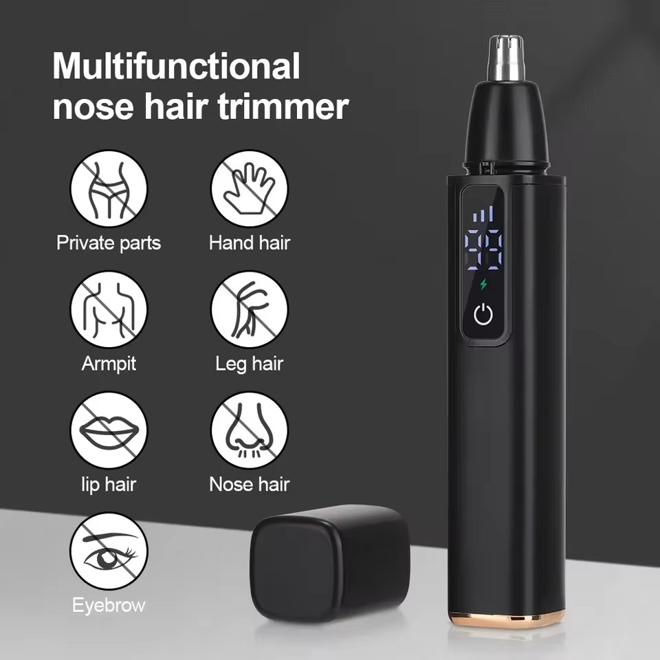 Ear and Nose Hair Trimmer with LED indicator USB Rechargeable Water Resistant