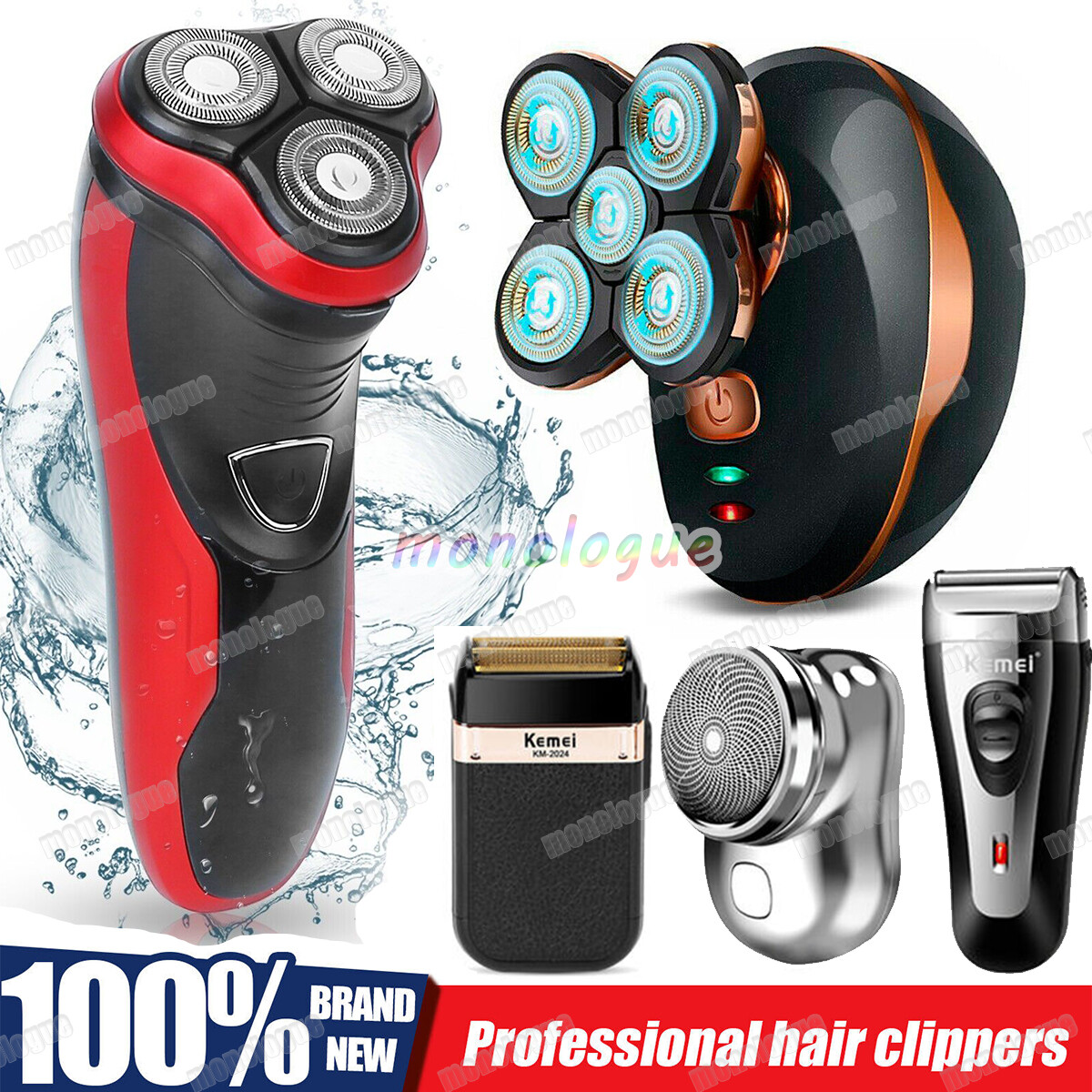Men’s Electric Beard Shaver Trimmer Razor Rechargeable Hair Shaving Machine USB