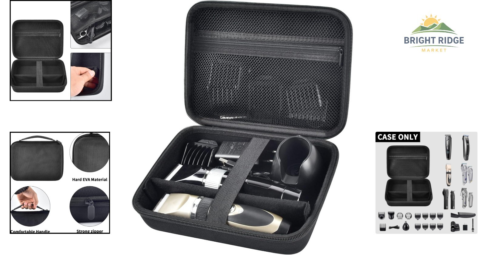 Large Storage Case for Hair Clippers and Beard Trimmers with Shoulder Strap