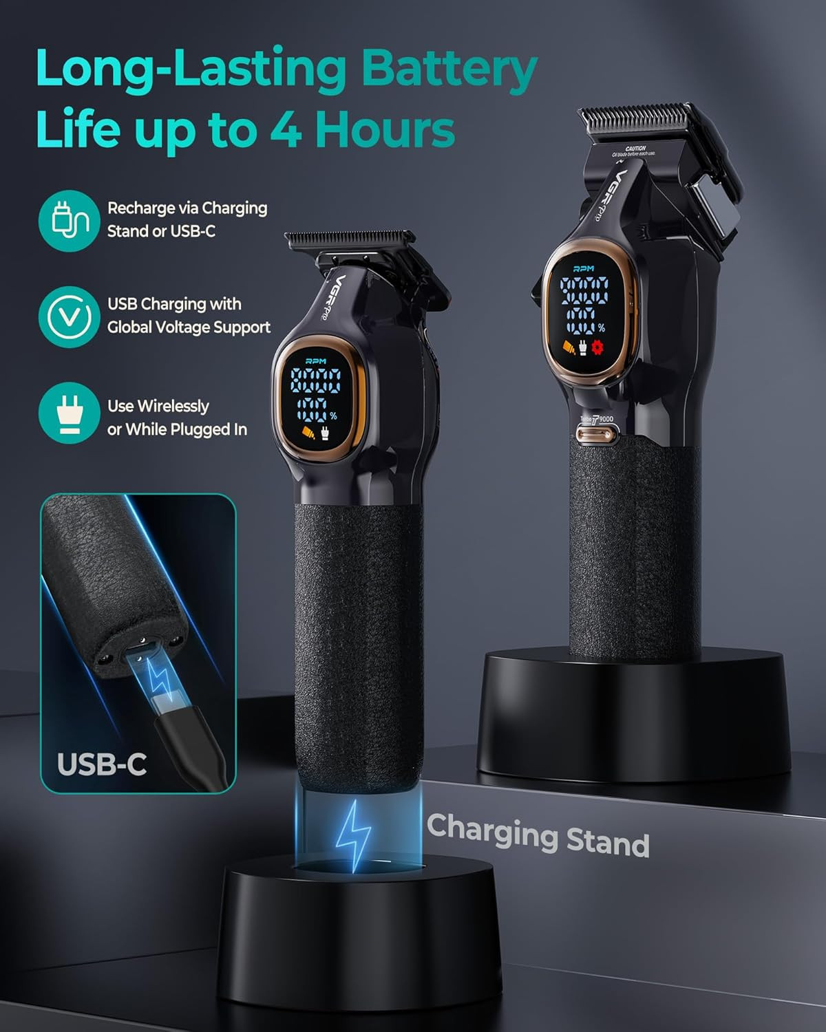 Professional Hair Clippers for Men, Professional Barber Clippers and Trimmer Set