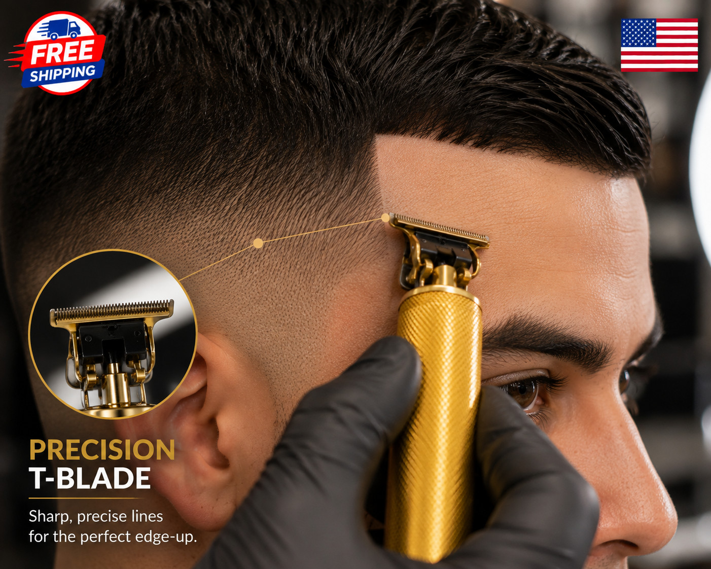 Vintage T9 Barbeador Gold Beard Hair Trimmer Cutter Machine for Men