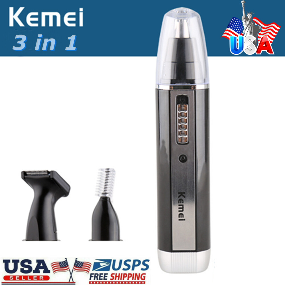3 in 1 Rechargeable Nose Hair Trimmer Set Electric Removal Clipper Razor Shaver