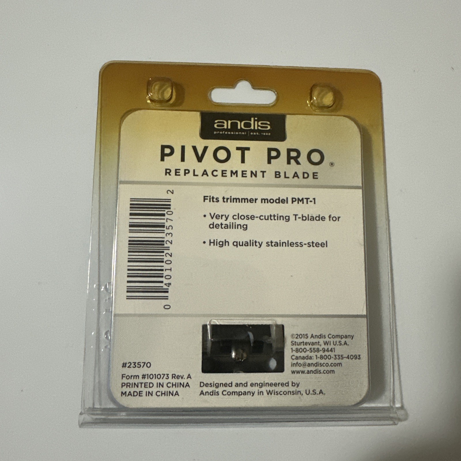 Genuine Andis Pivot Pro Replacement T BLADE Fits PMT-1,PMC 2 Trimmers Clippers
