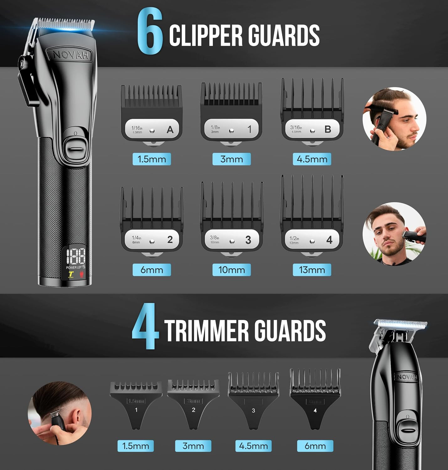 Novah Professional Barber Clippers and Trimmer Set – Foil Shaver Professional Ha