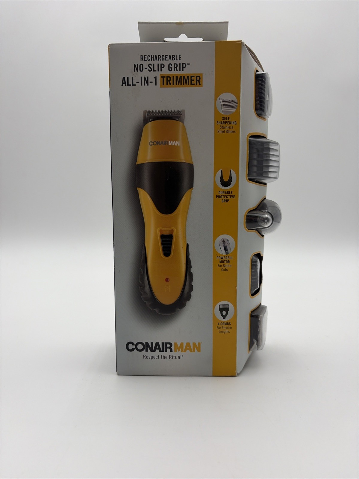 CONAIR MAN NO-SLIP GRIP-PREMIUM MALE GROOMING TRIMMER All-in-one cordless – New