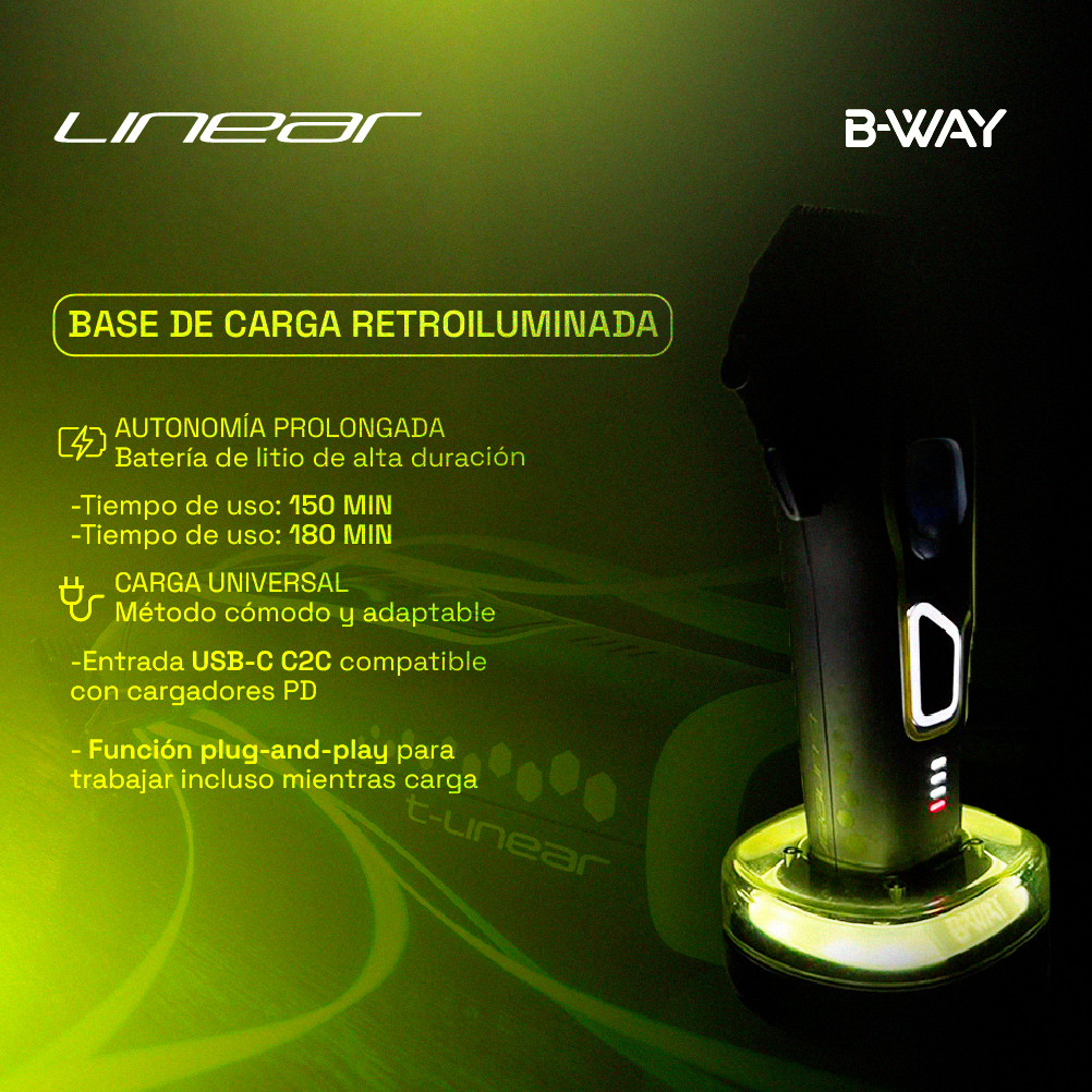 B-WAY Linear Professional Cordless Hair Clipper 20000 RPM AI Dual Coil Motor