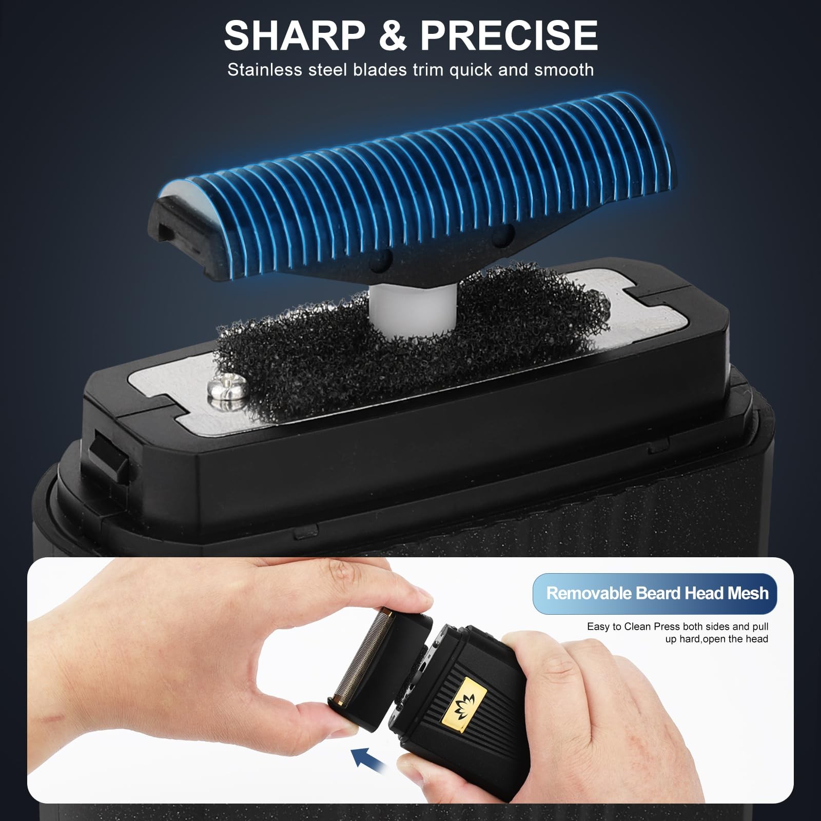 Dumite Foil Bald Shavers for Men, Powerful Motor Electric Razor, Head Gold-1