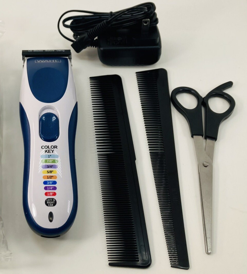 Wahl Color Pro Cordless Hair Clipper Trimmer Kit Rechargeable 9649P Like Nevv