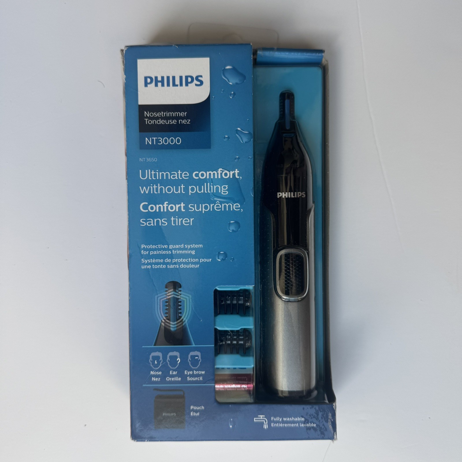 Philips Nose Trimmer NT3650 NT3000 Series Nose Ear Eyebrow Trimmer Open Box