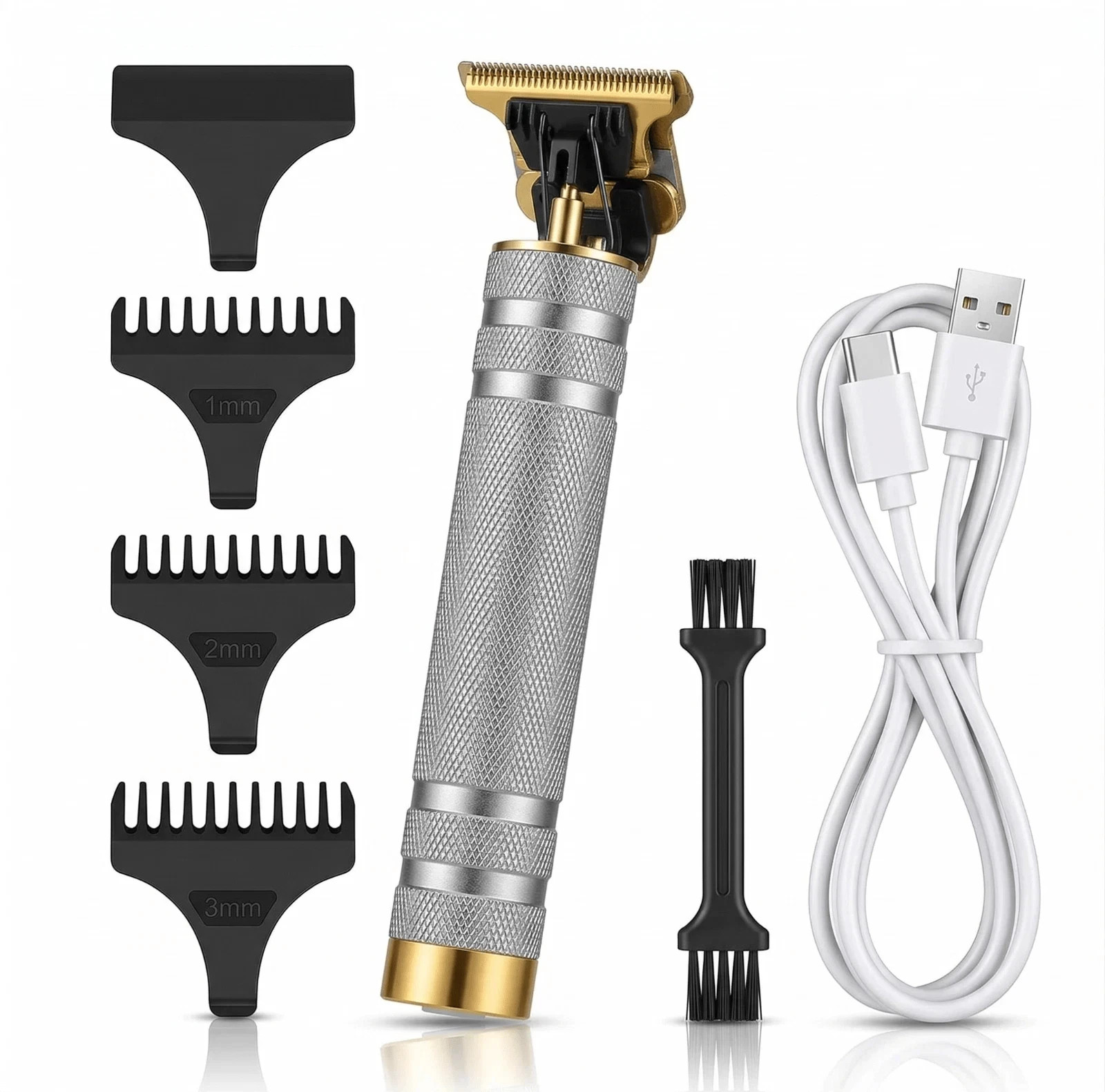 Vintage T9 Barbeador Gold Silver Beard Hair Trimmer Cutter Machine for Men