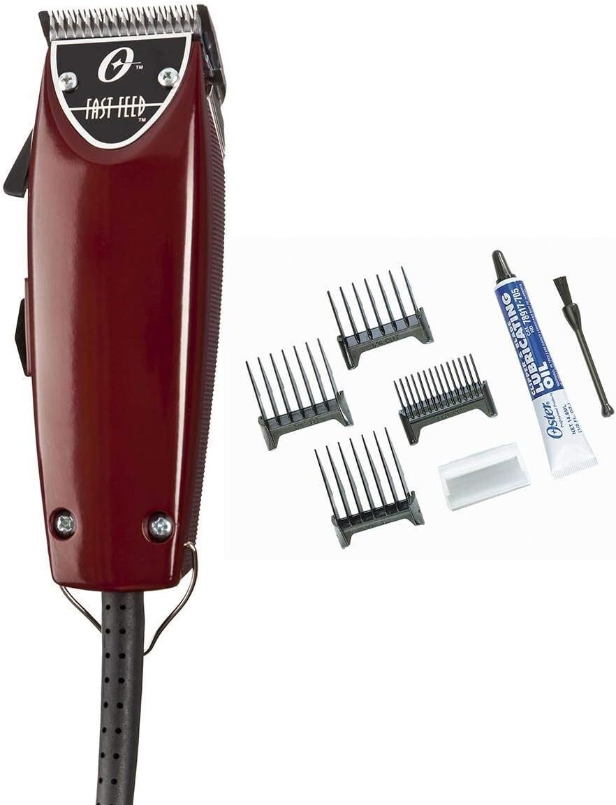 Oster Fast Feed Hair Clipper with Adjustable Pivot Motor, Fade and Trim, Red