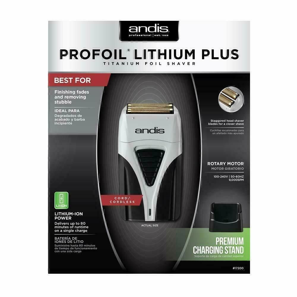 Andis 17200 Profoil Lithium Plus Titanium Foil Shaver Cordless Hypo-Allergenic