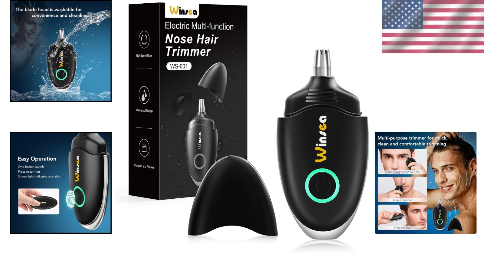 Portable USB Rechargeable Ear and Nose Hair Trimmer – Efficient Grooming for All