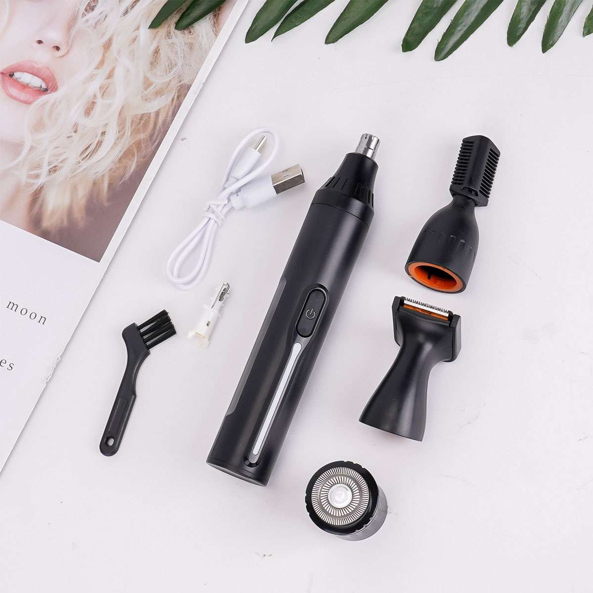4 In 1 USB Rechargeable Nose Hair Trimmer Beard Electric Shaver Cordless Clipper