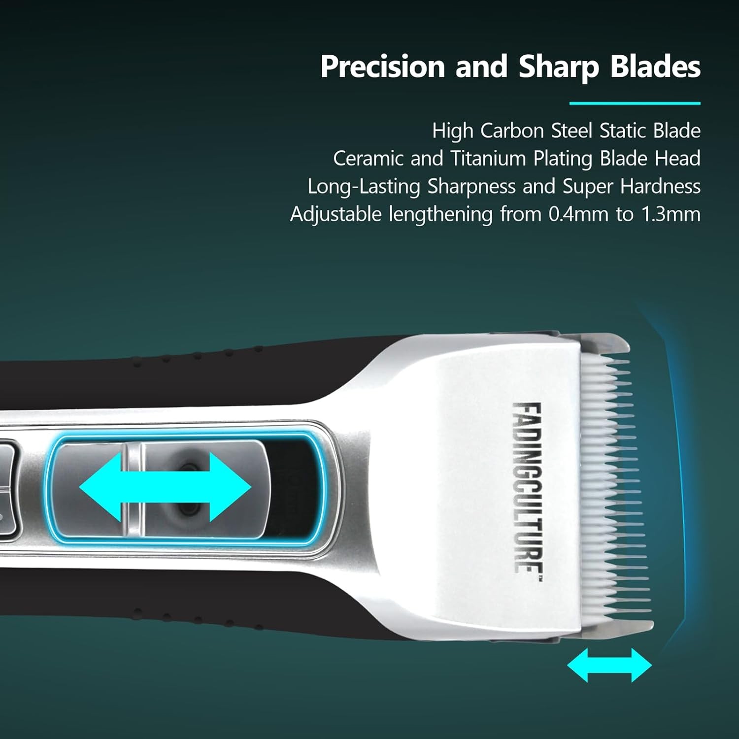 The Fadify 2.0 Cordless Hair Clippers for Black+silver Clipper