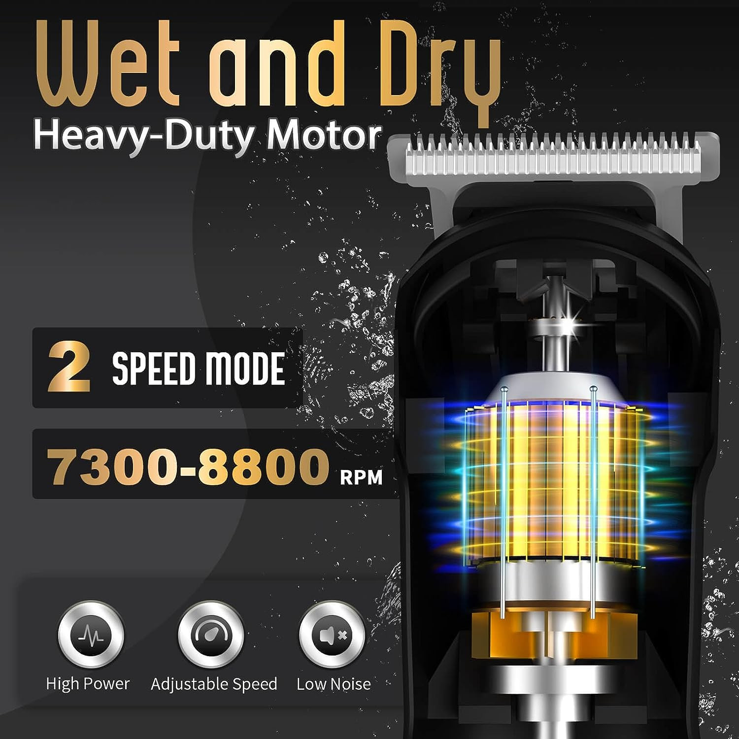 Beard Trimmer for Men, Waterproof Electric Razor, Grooming Kit | Stainless Steel