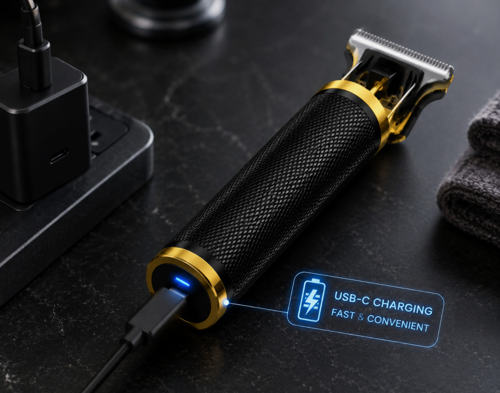 Vintage T9 Barbeador Black Gold Beard Hair Trimmer Cutter Machine for Men