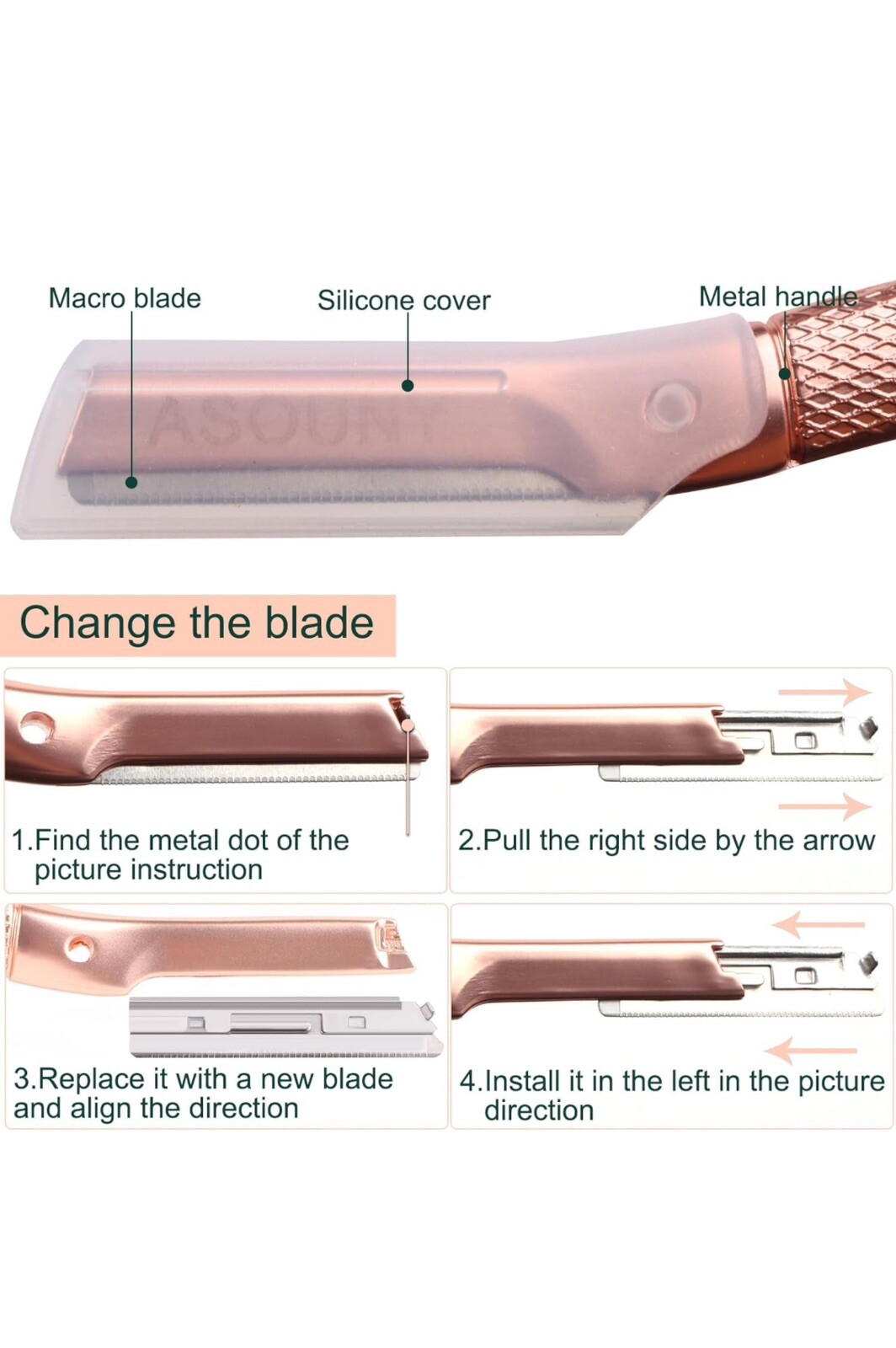 Eyebrow Razor,Face Facial Fuzz Razor for Men Beard Trimmer Shaper with 20 Blades