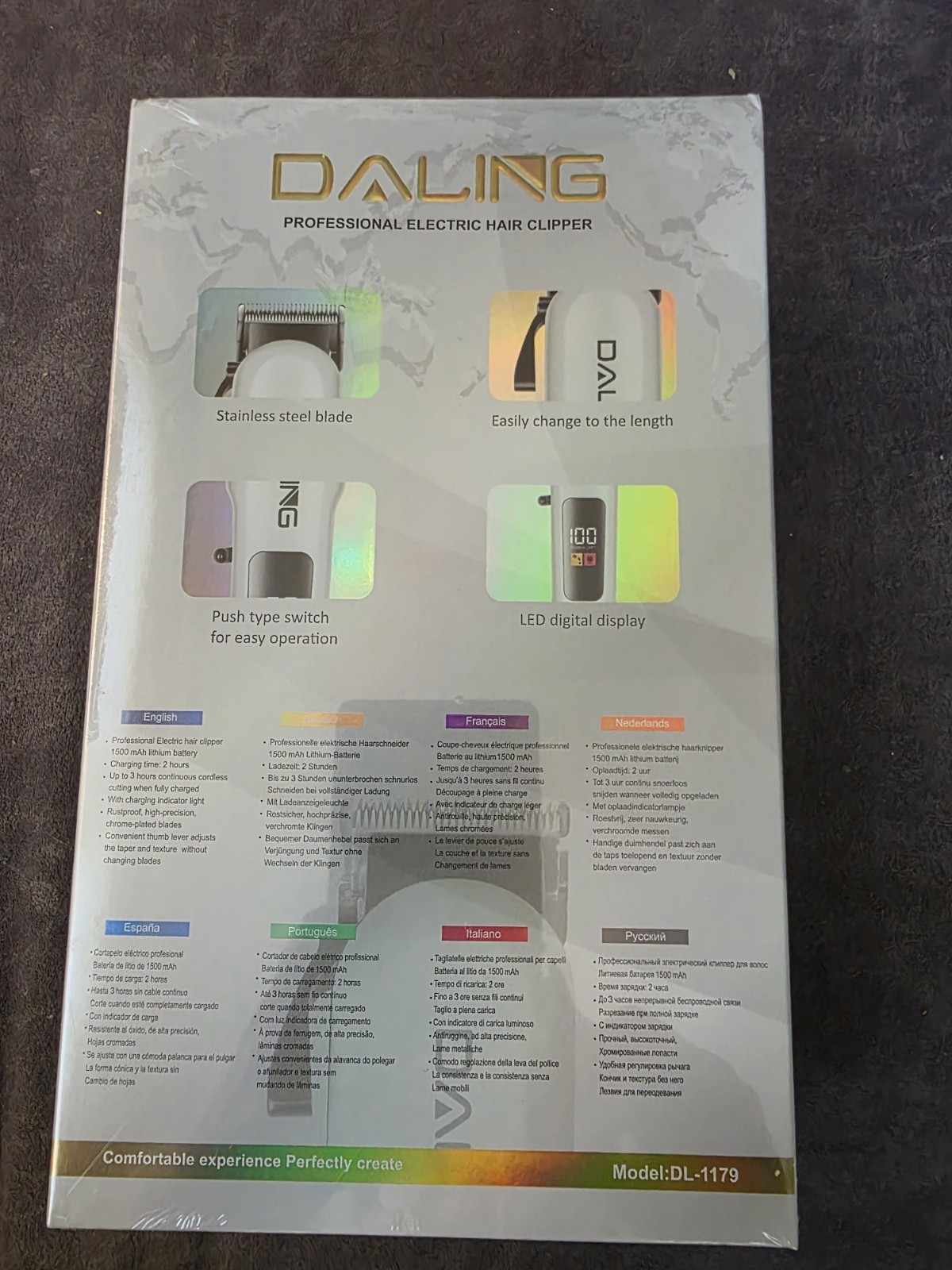 DALING DL-1179 Hair Clipper Cordless Rechargeable Adjustable Blade LED Display