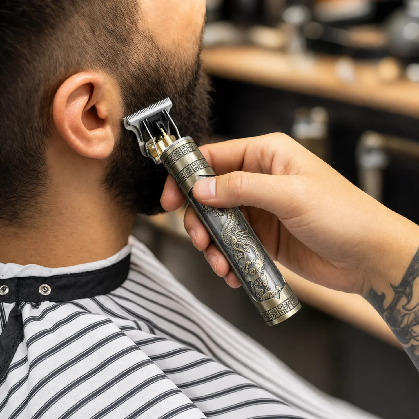 Vintage T9 Barbeador Dragon Beard Hair Trimmer Cutter Machine for Men