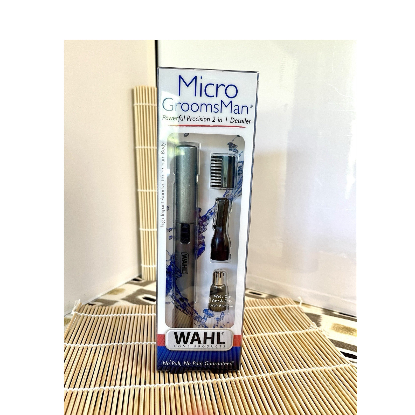 Wahl Micro GroomsMan 2-in-1 Wet/Dry Rinseable Trimmer Nose/Ear/Brow Battery