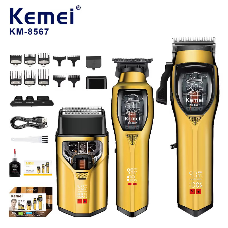 Kemei KM-8567 9000RPM Hi-Speed Cordless Profession Adjust Hair Clipper 2000mAh D