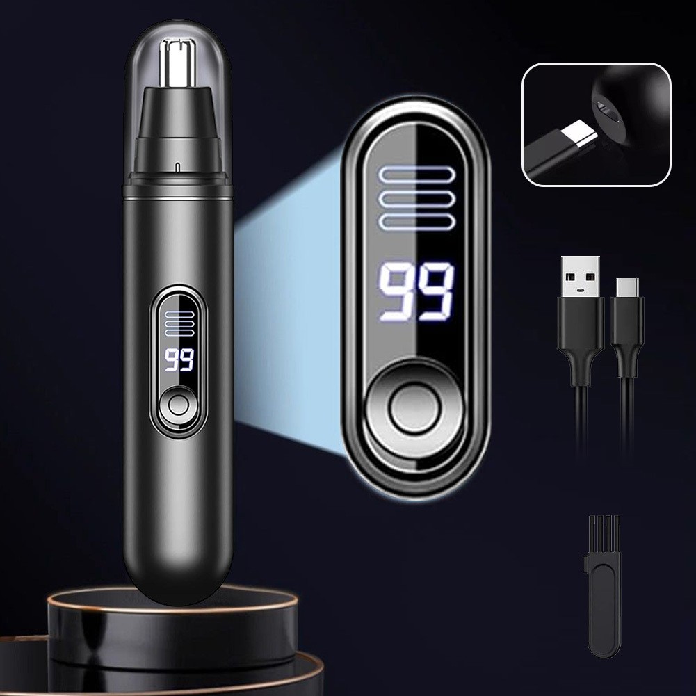 Rechargeable Ear & Nose Trimmer for Men Women- LED Display&Easy Clean Technology