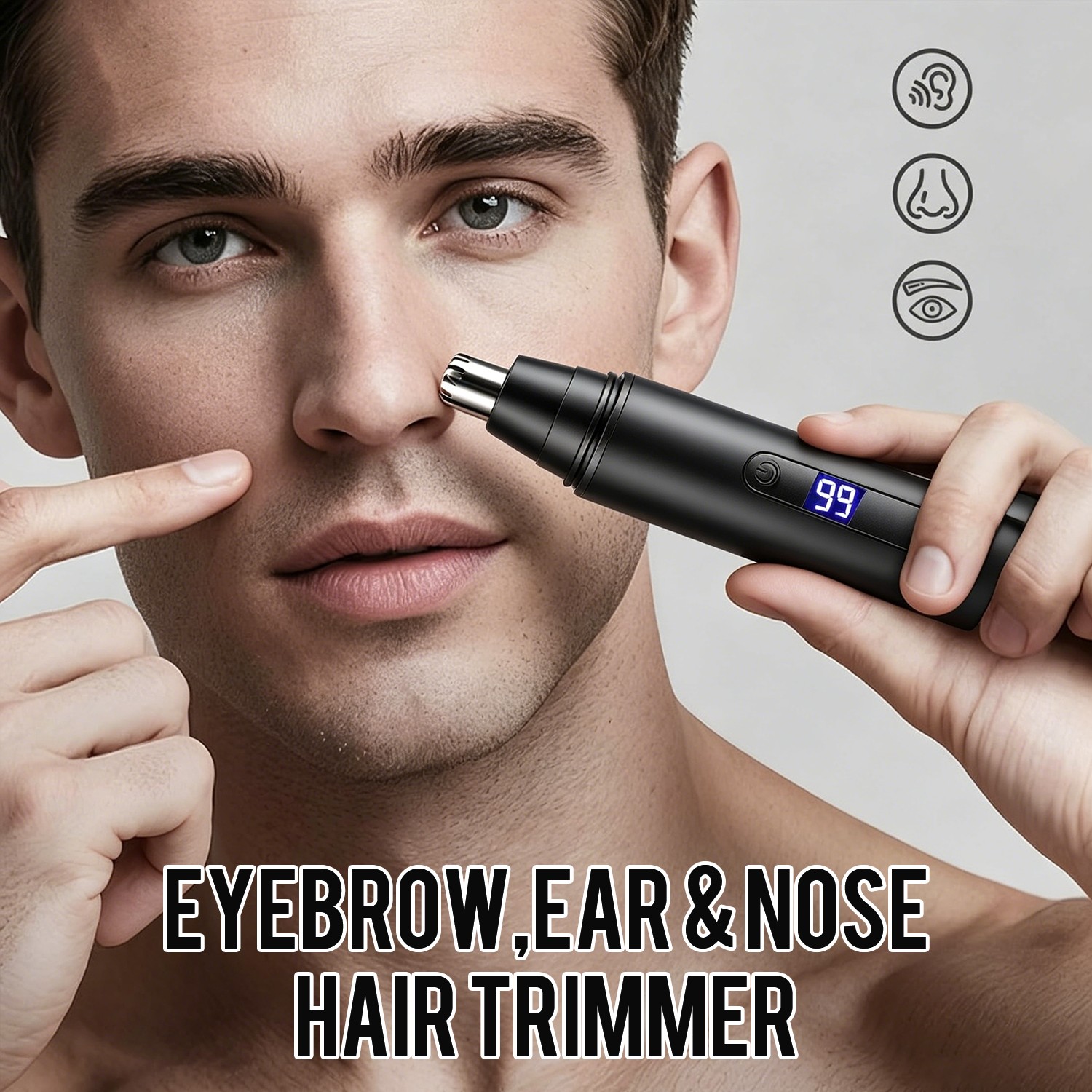 Nose Trimmer for Nose,Ears,Eyebrows Trimming Kit,Powerful Motor&Dual-Edge Blades