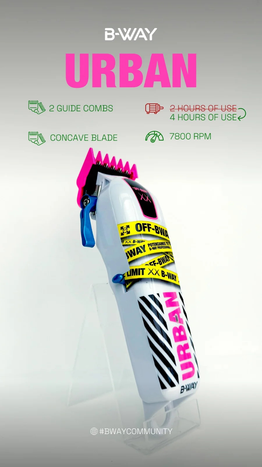 B-Way Urban Cord/Cordless Clipper #BW1URBAN – Fade & Taper Power Fast Ship