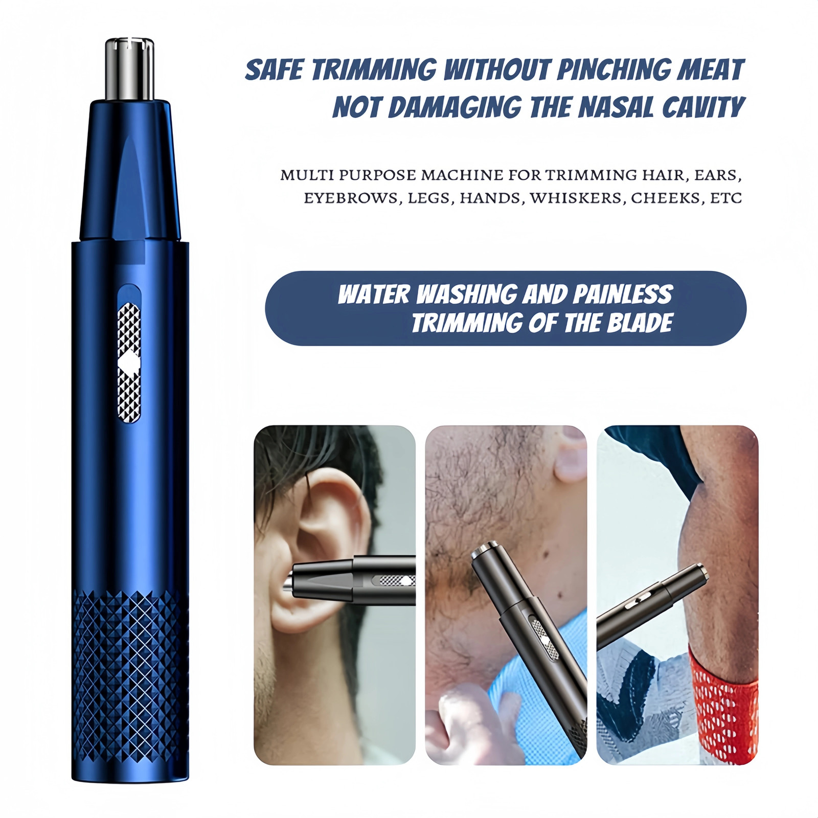 USB Rechargeable Nose & Ear Hair Trimmer-Precision Electric Hair Removal Clipper