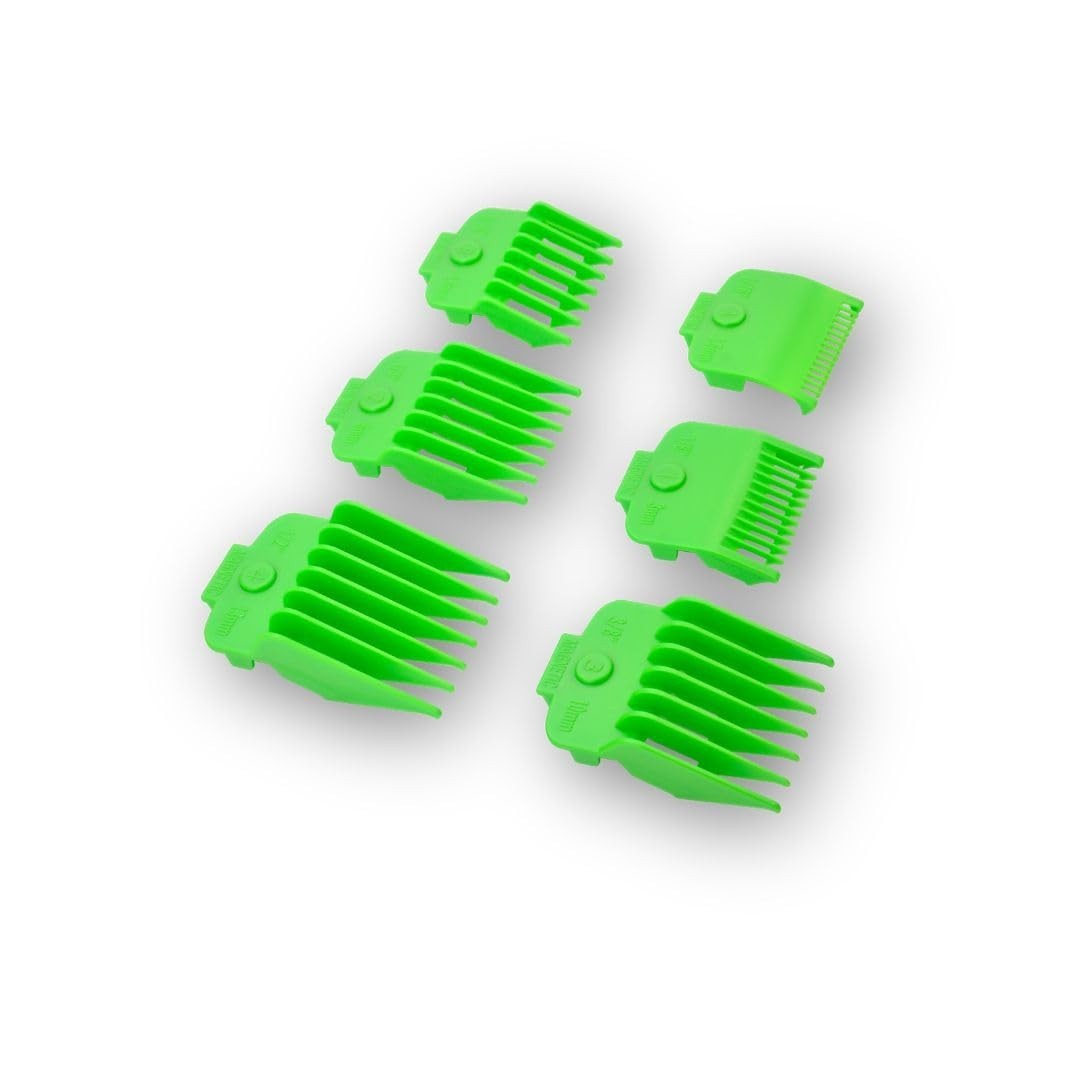 Professional Slime Green Magnetic Hair Combs – Precision Cutting Guides 1.5-19mm