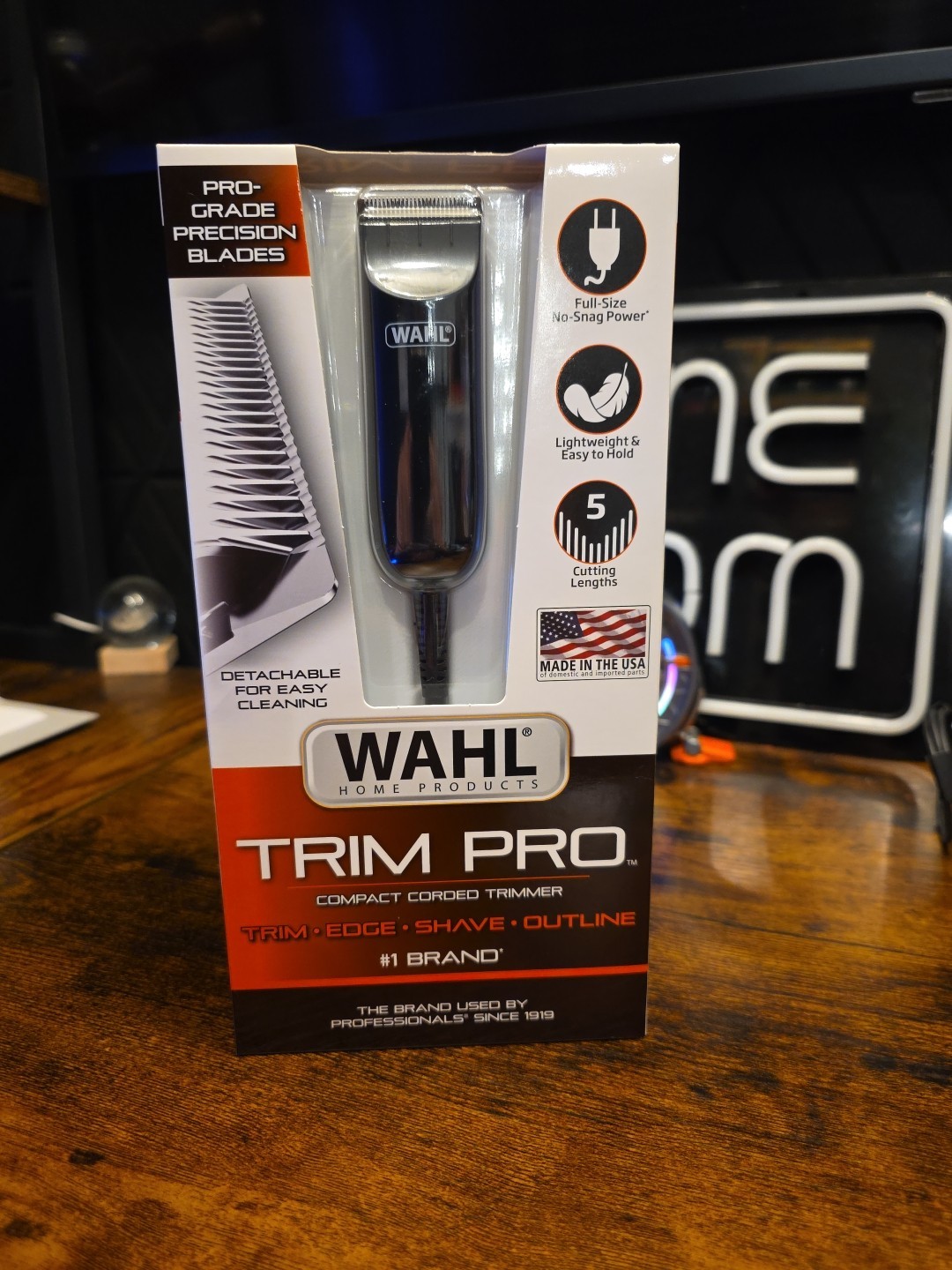 Wahl Trim Pro Compact Corded Trimmer for Men with Detachable Blades New