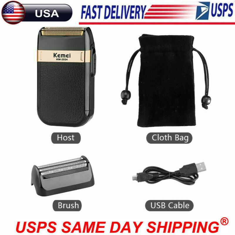 KM-2024 Men Electric Shaver Trimmer Razor Shaving Machine Twin Blade Rechargeabl
