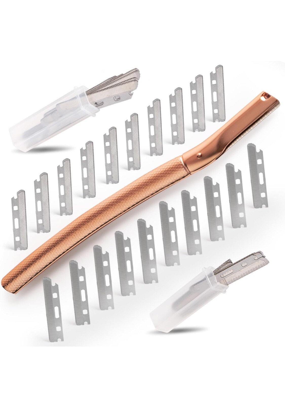Eyebrow Razor,Face Facial Fuzz Razor for Men Beard Trimmer Shaper with 20 Blades