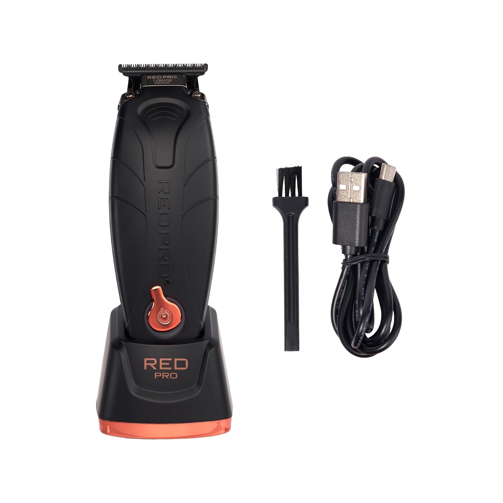 Cordless Hair Trimmer RED Pro Zero Gapped DLC Blade Black
