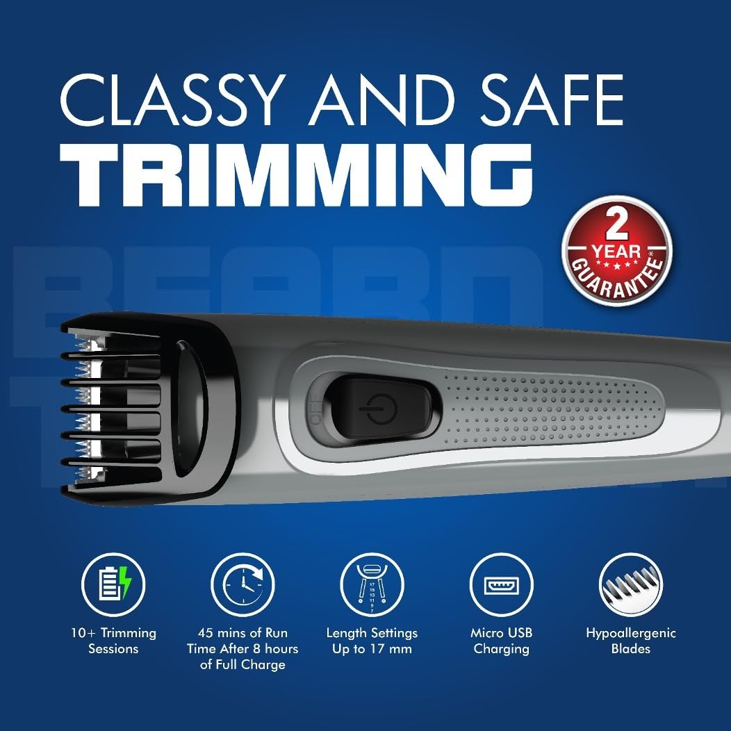 Havells BT5100C Beard Trimmer, 0.5mm Precision, 17mm, 45 Min Runtime, USB
