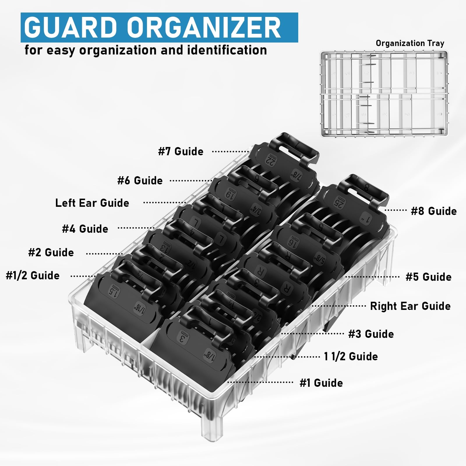 Hair Cutting Guards Set Organizer 1/161 Inch Barber Clipper Guide Combs 14 Pcs