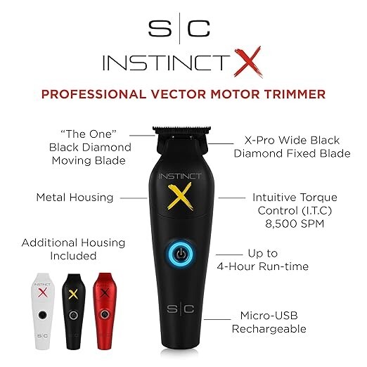 StyleCraft Instinct-X Cordless Metal Trimmer With IN2 Vector Motor | SC411M