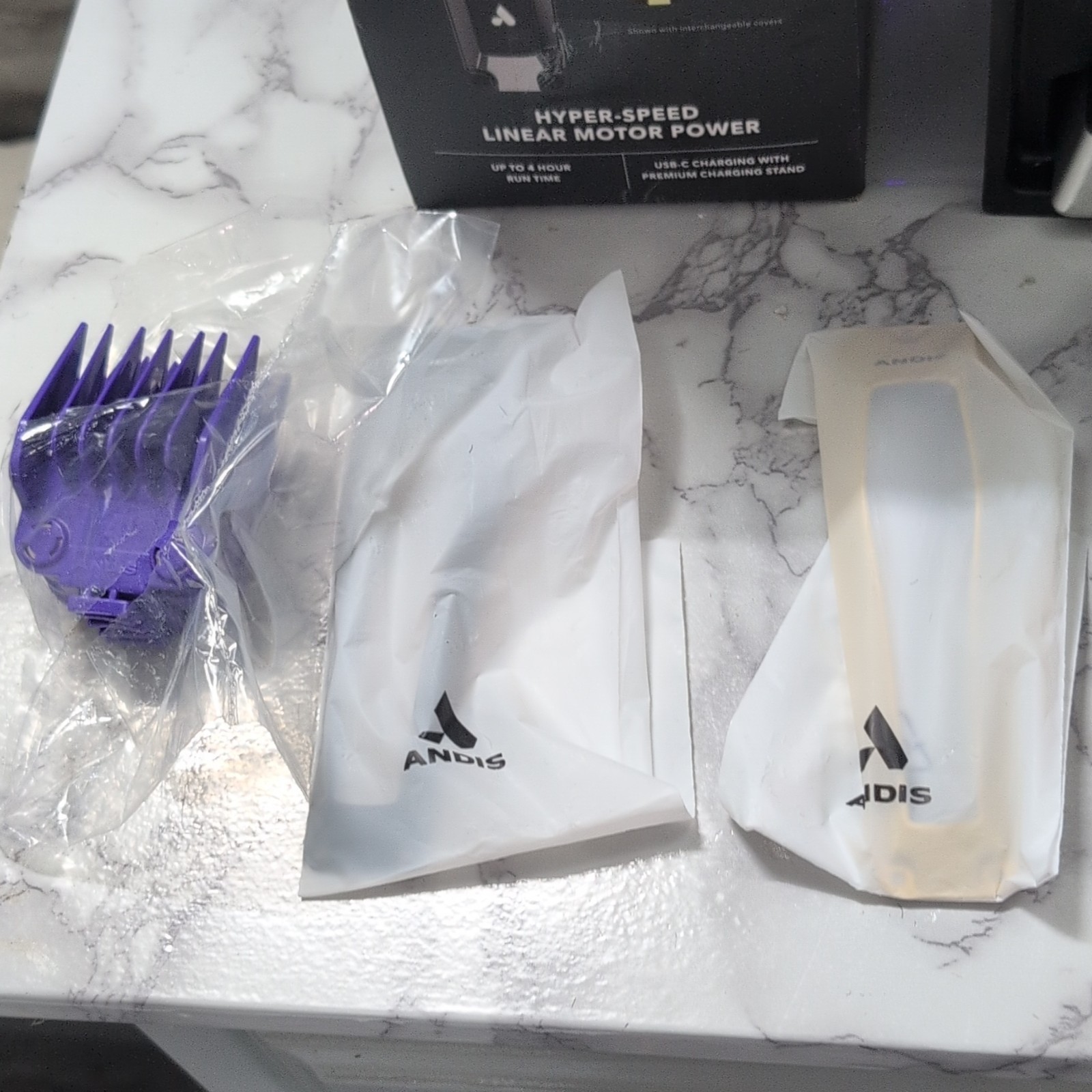 Andis RECON Clipper Black/Silver Cordless Rechargeable Rotary Square Blade
