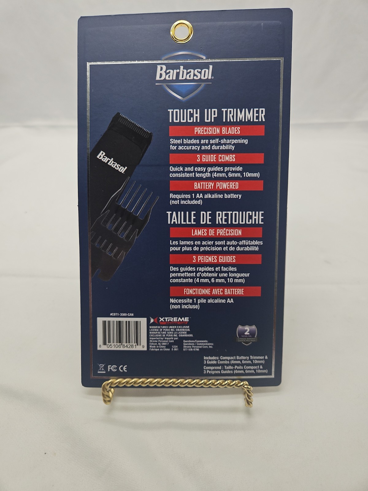 Barbasol Touch Up Trimmer 4-Piece Set Compact Battery Powered Grooming Kit